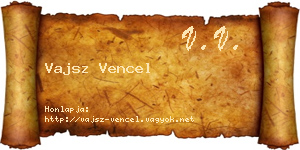 Vajsz Vencel névjegykártya